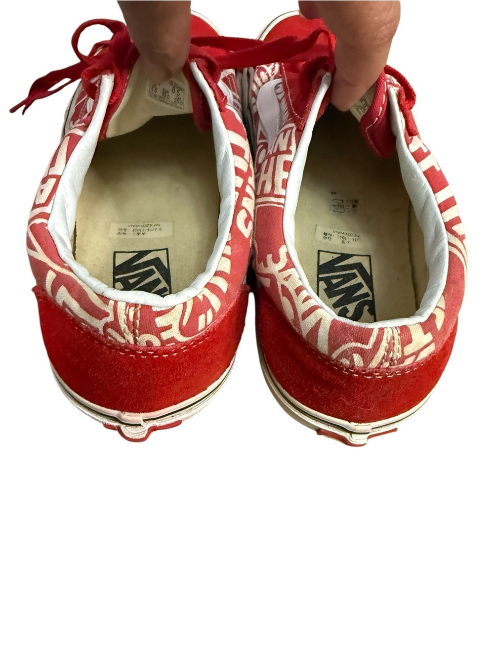 Vans Red White Checkered Sneakers Shoes Women's Size 8.5 - Picture 5 of 7